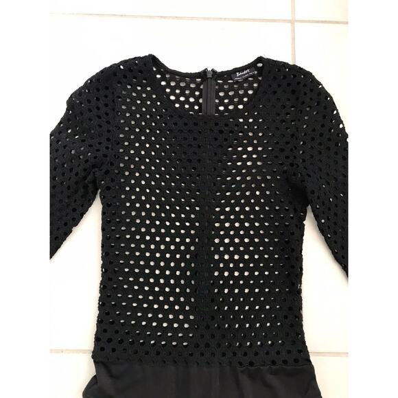 Bardot Semi Sheer Bodysuit Black Stretch - Picture 2 of 12